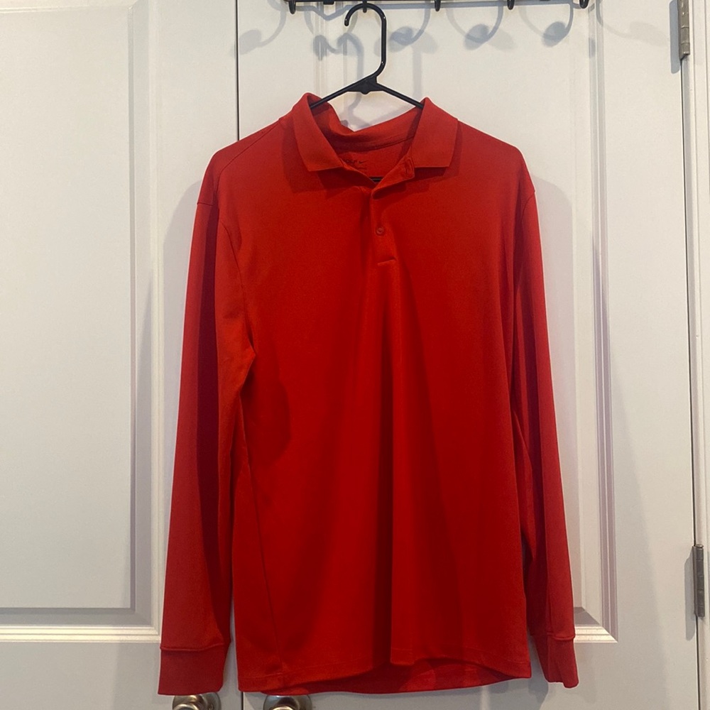 NIKE GOLF POLO - LONG SLEEVE - DRI FIT - SIZE MEDIUM